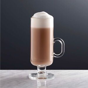 Clear Glass Irish Coffee Mugs with Handle - Brown